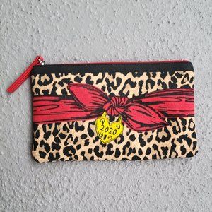 Brighton 2020 Red Heart Leopard Print Cosmetic Bag